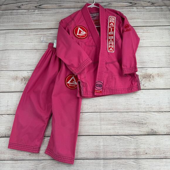 Gracie Barra Equipe GB Edition Jiu Jitsu Gi Youth Girls Y3 Pink Kimono and Pants - Picture 1 of 16